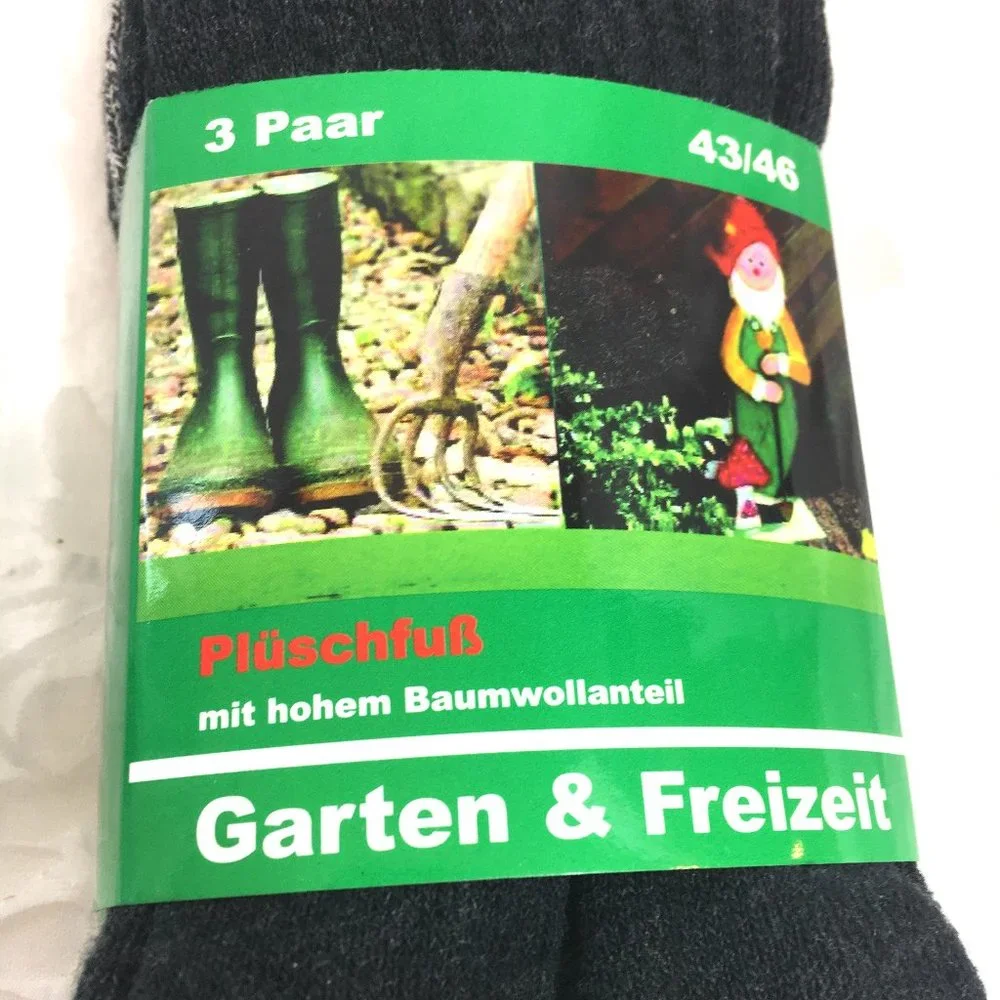 Pkg of 3 Plush cotton Poly elastane German Socks Garten & Freizeit NWT NOS